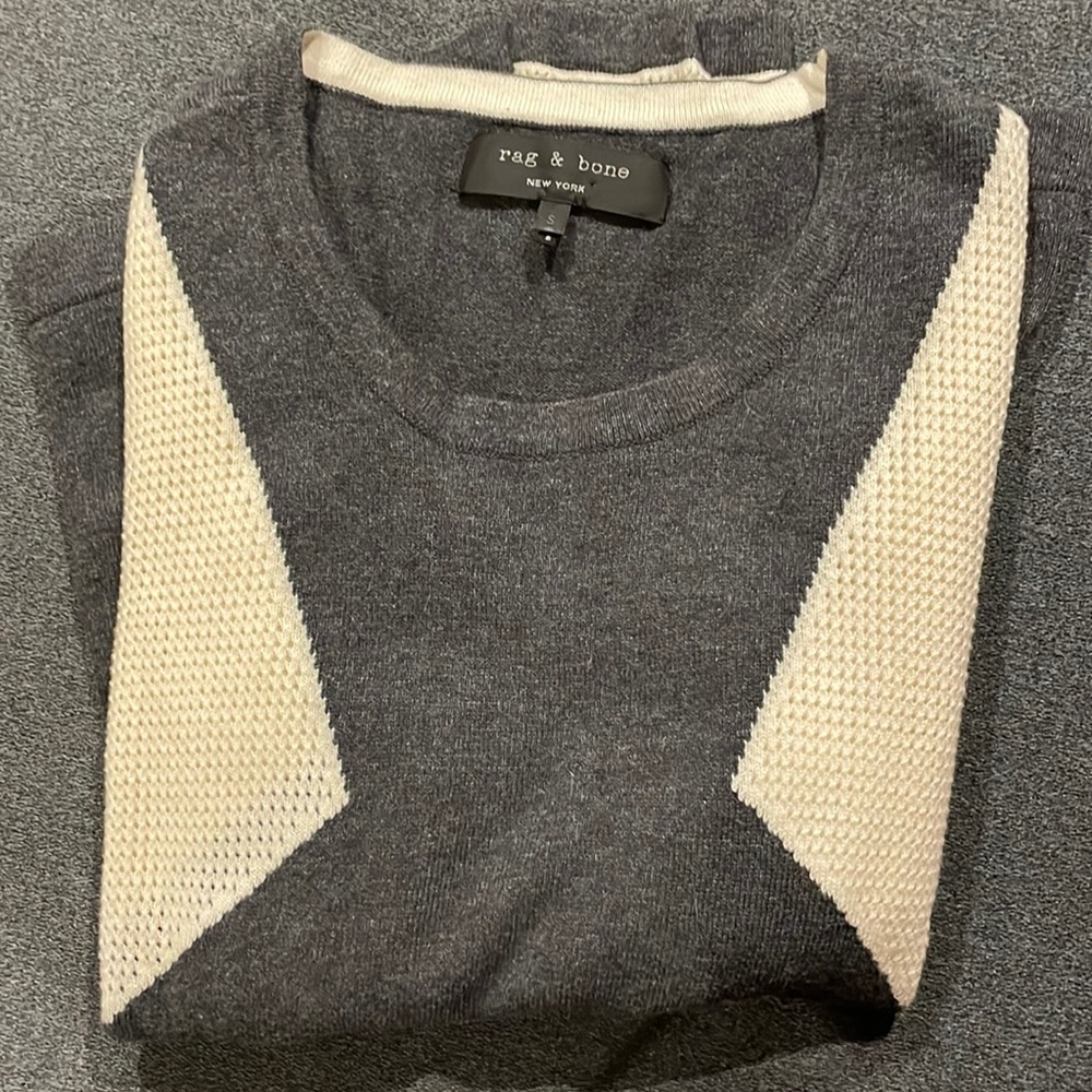 Rag & Bone “Lexie” Open Knit Sleeve Pullover